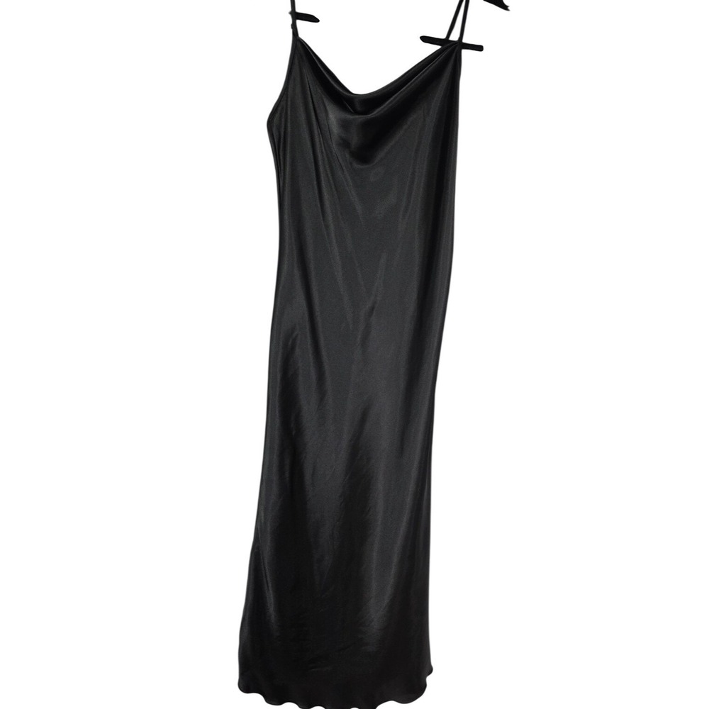 Bebe Slip Dress XS USA Made‎ Black Vintage 90s Y2K Satin Coquette Goth LBD